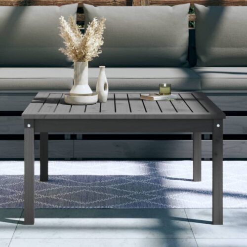 Wooden Garden Table Outdoor Patio Lounge Coffee Tea Sofa Stand Pine Wood Grey 82.5x82.5x45cm - Image 3