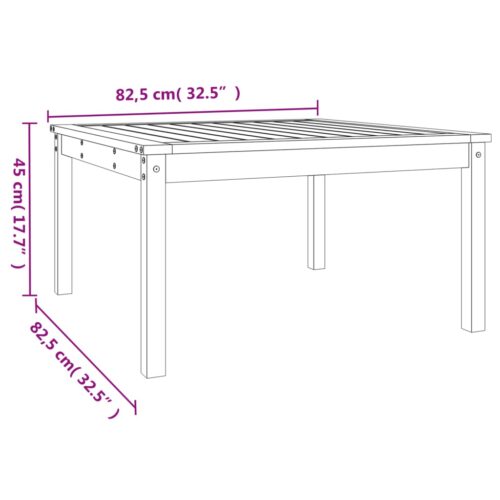 Wooden Garden Table Outdoor Patio Lounge Coffee Tea Sofa Stand Pine Wood Grey 82.5x82.5x45cm - Image 8
