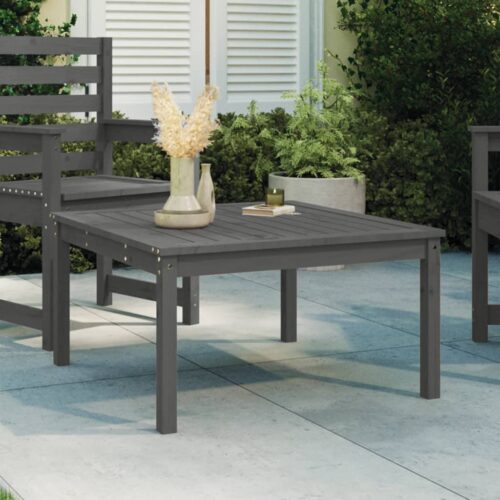 Wooden Garden Table Outdoor Patio Lounge Coffee Tea Sofa Stand Pine Wood Grey 82.5x82.5x45cm - Image 9