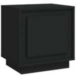 Bedside Cabinet Black 44x35x45cm Engineered Wood