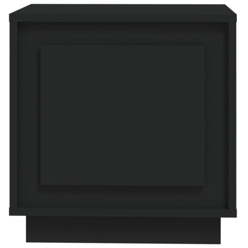 Bedside Cabinet Black 44x35x45cm Engineered Wood - Image 7