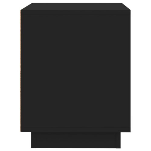Bedside Cabinet Black 44x35x45cm Engineered Wood - Image 8