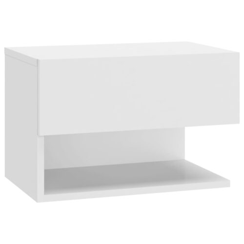 Wall-mounted Bedside Cabinet White - Image 2