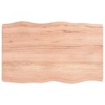 Table Top Light Brown 80x50x(2-6)cm Treated Solid Wood DIY Desk Panel Board