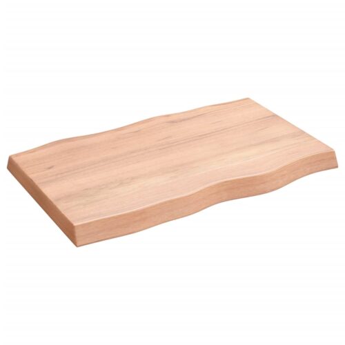 Table Top Light Brown 80x50x(2-6)cm Treated Solid Wood DIY Desk Panel Board - Image 2