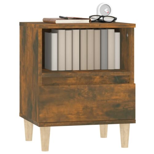 Bedside Cabinet Smoked Oak 40x35x50cm - Image 4