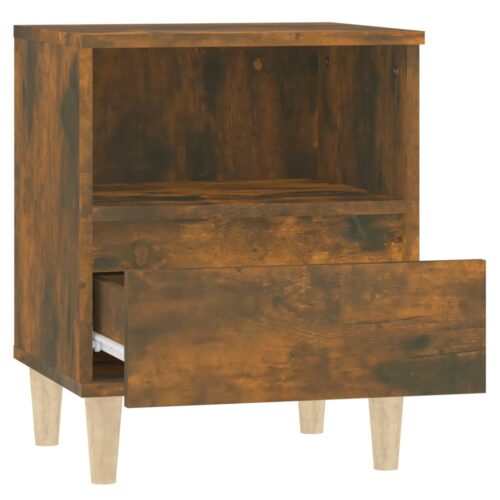Bedside Cabinet Smoked Oak 40x35x50cm - Image 7