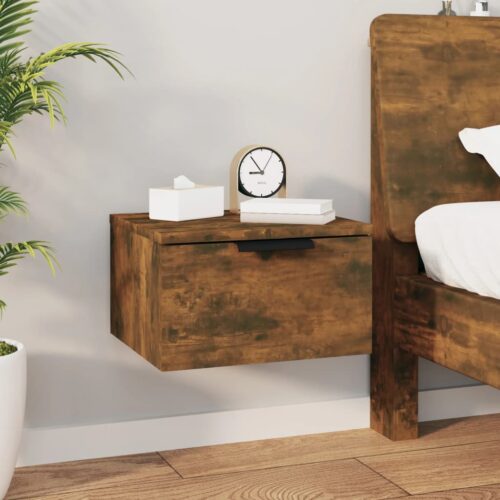 Wall-mounted Bedside Cabinets 2pcs Smoked Oak 34x30x20cm