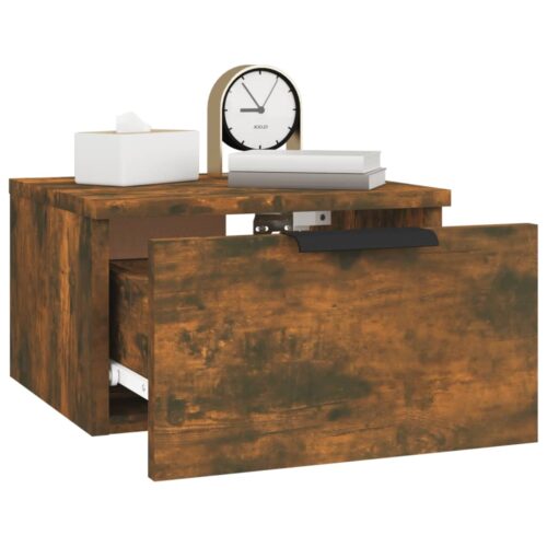 Wall-mounted Bedside Cabinets 2pcs Smoked Oak 34x30x20cm - Image 11