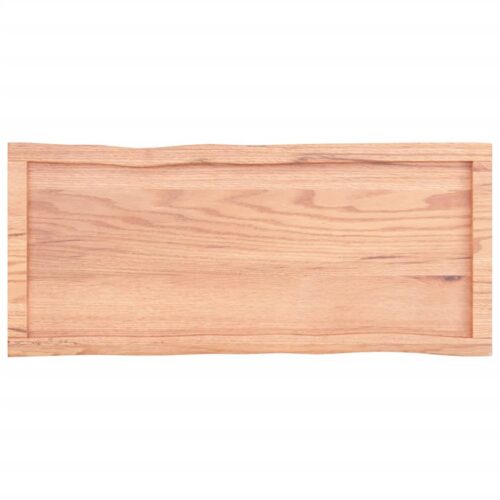 Table Top Light Brown 100x40x(2-6)cm Treated Solid Wood DIY Desk Panel Board - Image 3
