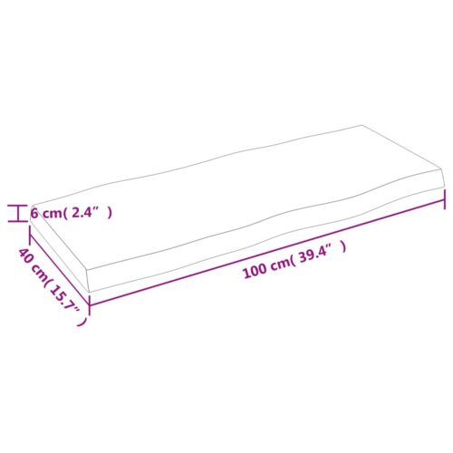 Table Top Light Brown 100x40x(2-6)cm Treated Solid Wood DIY Desk Panel Board - Image 7
