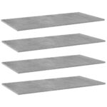 Bookshelf Boards 4pcs Concrete Grey 80x30x1.5cm Engineered Wood