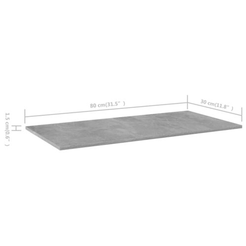 Bookshelf Boards 4pcs Concrete Grey 80x30x1.5cm Engineered Wood - Image 5