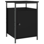 Bedside Cabinet Black 40x42x60cm Engineered Wood