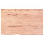 Table Top Light Brown 80x50x6cm Treated Solid Wood Oak DIY Desk Panel Board