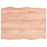 Table Top Light Brown 80x60x(2-6)cm Treated Solid Wood DIY Desk Panel Board