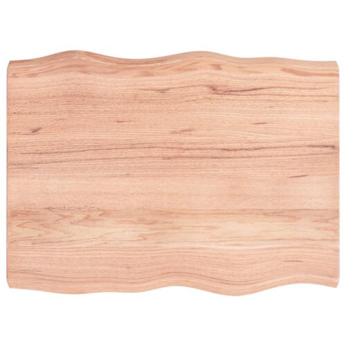 Table Top Light Brown 80x60x(2-6)cm Treated Solid Wood DIY Desk Panel Board