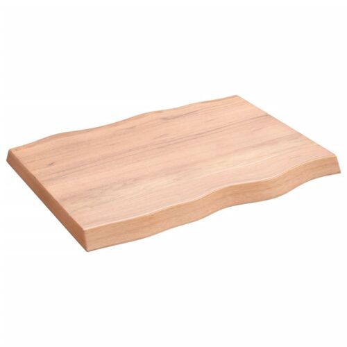 Table Top Light Brown 80x60x(2-6)cm Treated Solid Wood DIY Desk Panel Board - Image 2