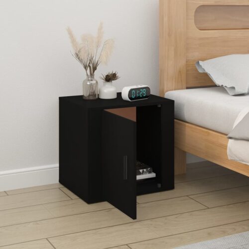 Bedside Cabinet Black 50x39x47cm - Image 3