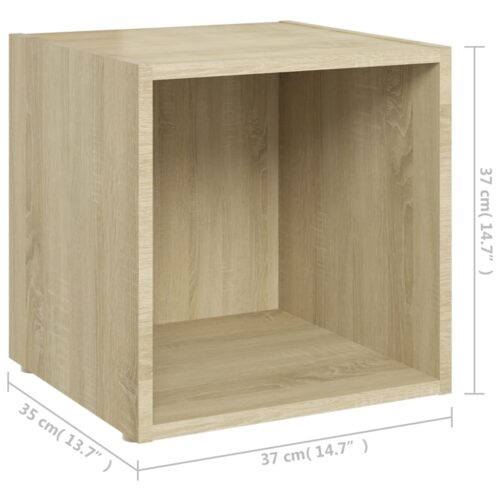 TV Cabinets 2pcs Sonoma Oak 37x35x37cm Engineered Wood - Image 8
