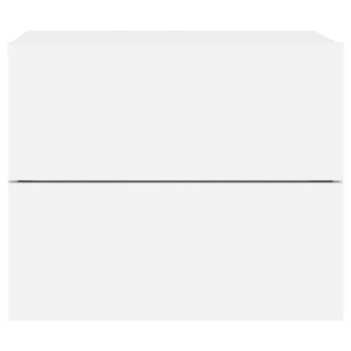 Wall-mounted Bedside Cabinet with LED Lights White - Image 7