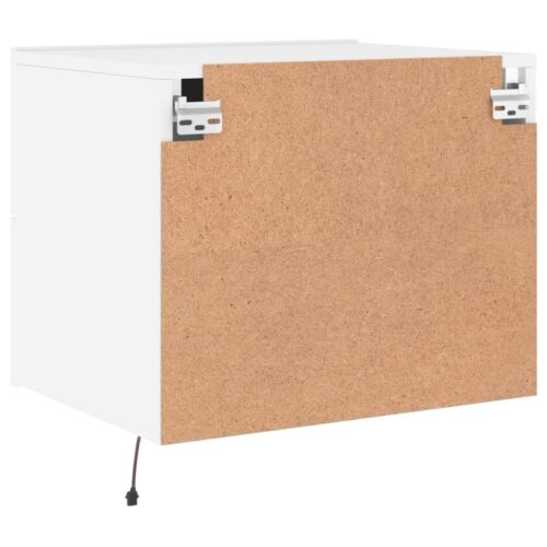 Wall-mounted Bedside Cabinet with LED Lights White - Image 9