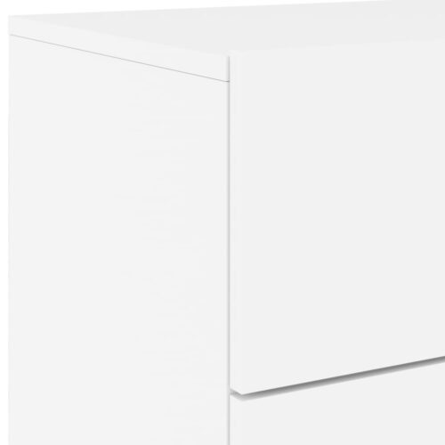 Wall-mounted Bedside Cabinet with LED Lights White - Image 10