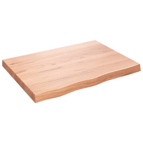 Table Top Light Brown 80x60x6cm Treated Solid Wood Oak DIY Desk Panel Board