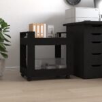 Desk Trolley Black 60x45x60cm Engineered Wood