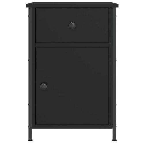 Bedside Cabinet Black 40x42x60cm Engineered Wood - Image 5