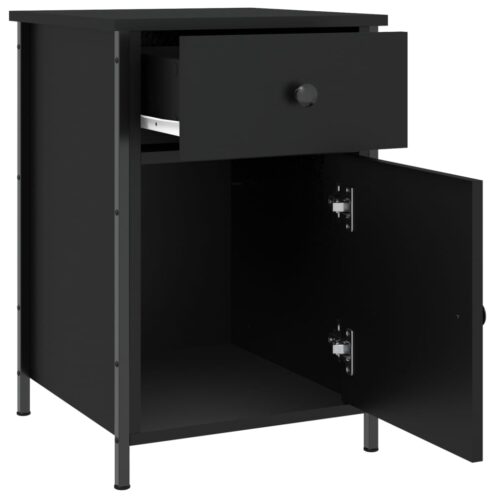 Bedside Cabinet Black 40x42x60cm Engineered Wood - Image 6