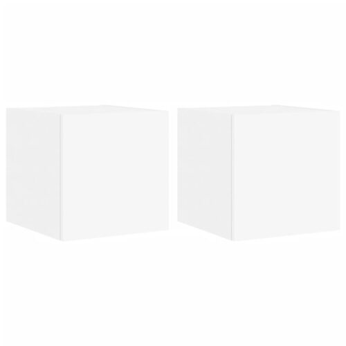 TV Wall Cabinets with LED Lights 2pcs White 30.5x35x30cm - Image 2