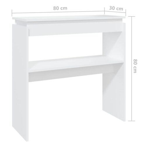 Console Table White Wood Wooden Modern Hallway Entry Display Shelf Desk - Image 6