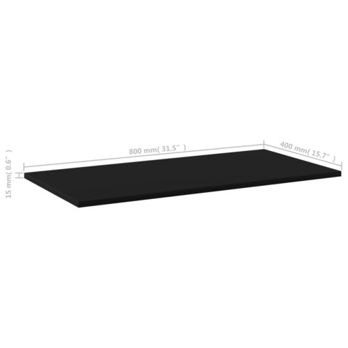 Bookshelf Boards 4pcs Black 80x40x1.5cm Engineered Wood - Image 5