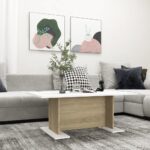 Coffee Table White Sonoma Oak 103.5x60x40cm Engineered Wood
