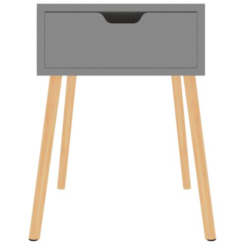 Bedside Cabinets 2pcs Grey 40x40x56cm Engineered Wood - Image 3