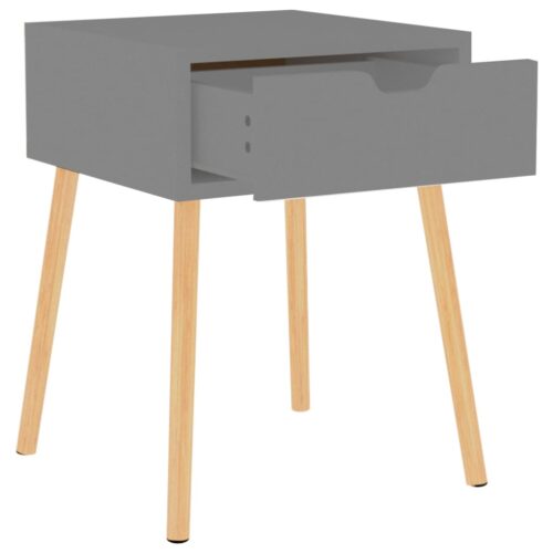 Bedside Cabinets 2pcs Grey 40x40x56cm Engineered Wood - Image 6