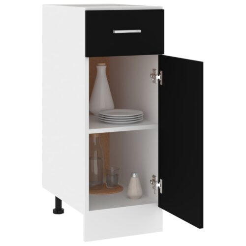 Drawer Bottom Cabinet Black 30x46x81.5cm Engineered Wood - Image 4
