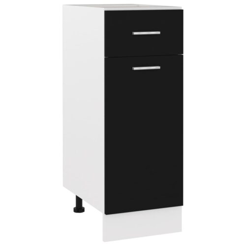 Drawer Bottom Cabinet Black 30x46x81.5cm Engineered Wood - Image 12