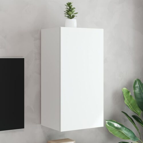 TV Wall Cabinet with LED Lights White 40.5x35x80cm - Image 12