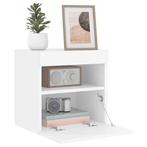 TV Wall Cabinets with LED Lights 2pcs White 40x30x40cm - Image 6