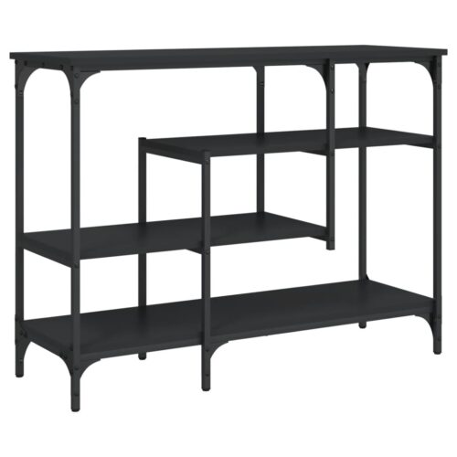 Console Table with Shelves Black 100x35x75cm