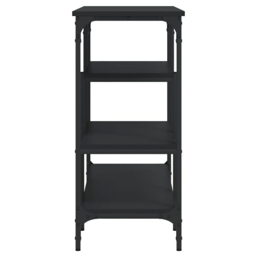 Console Table with Shelves Black 100x35x75cm - Image 5