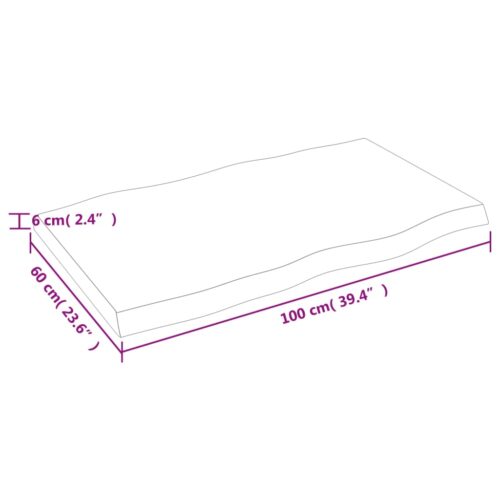 Table Top Dark Brown 100x60x(2-6)cm Treated Solid Wood DIY Desk Panel Board - Image 7
