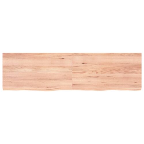 Table Top Light Brown 180x50x4cm Treated Solid Wood Oak DIY Desk Panel Board