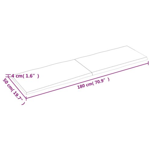 Table Top Light Brown 180x50x(2-4)cm Treated Solid Wood DIY Desk Panel Board - Image 8