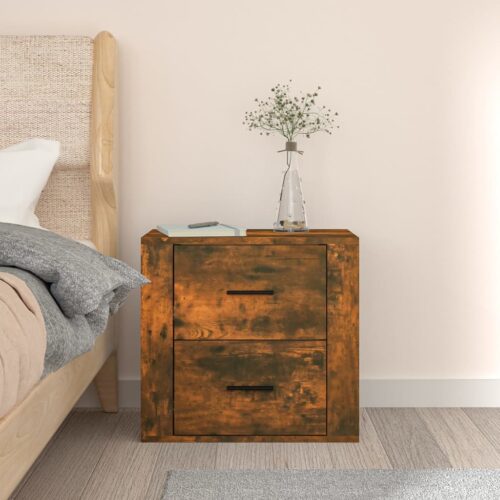 Wall-mounted Bedside Cabinet Smoked Oak 50x36x47cm - Image 3