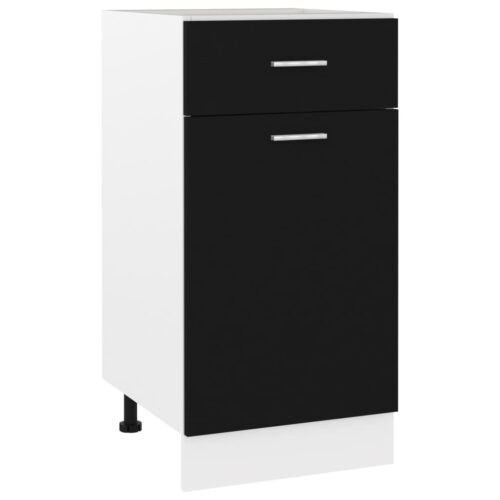 Drawer Bottom Cabinet Black 40x46x81.5cm Engineered Wood