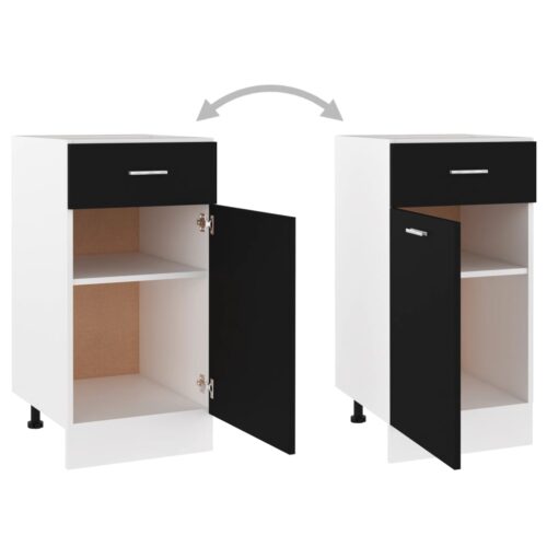 Drawer Bottom Cabinet Black 40x46x81.5cm Engineered Wood - Image 6