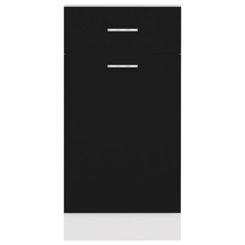 Drawer Bottom Cabinet Black 40x46x81.5cm Engineered Wood - Image 7